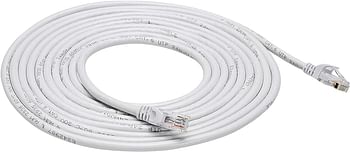 Basics Snagless Rj45 Cat-6 Ethernet Patch Internet Cable - 15-Foot, White, 5-Pack white