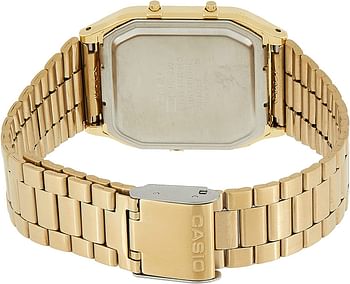 Casio Mens Quartz Watch, Analog-Digital Display and Stainless Steel Strap AQ-230GA-9BHDF Gold