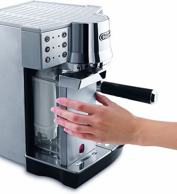 De'Longhi Pump Espresso And Cappuccino Coffee Machine 1450 W Silver EC850.M Silver