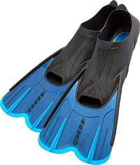Cressi Adult Short Light Swim Fins with Self-Adjustable Comfortable Full Foot Pocket - Perfect for Traveling - Agua Short: Made in Italy Blue/Size 41-42