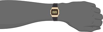 Casio Unisex Watch in Resin/Acrylic Glass with Date Display and LED Light - Water Resistance & Alarm Gold,F-91WM-9ADF