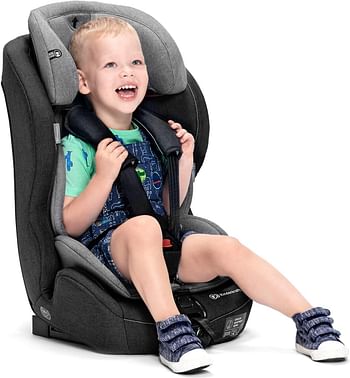 Kinderkraft Car Seat SAFETY FIX, Booster Child Seat, with Isofix, Top Tether, Adjustable Headrest, for Toddlers, Infant, Group 1/2/3, 9-36 Kg, Up to 12 Years, Safety Certificate ECE R44/04, Navy