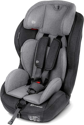 Kinderkraft Car Seat SAFETY FIX, Booster Child Seat, with Isofix, Top Tether, Adjustable Headrest, for Toddlers, Infant, Group 1/2/3, 9-36 Kg, Up to 12 Years, Safety Certificate ECE R44/04, Navy