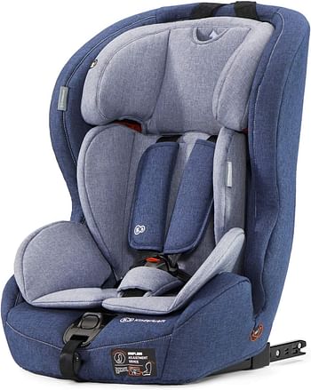 Kinderkraft Car Seat SAFETY FIX, Booster Child Seat, with Isofix, Top Tether, Adjustable Headrest, for Toddlers, Infant, Group 1/2/3, 9-36 Kg, Up to 12 Years, Safety Certificate ECE R44/04, Navy