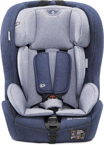 Kinderkraft Car Seat SAFETY FIX, Booster Child Seat, with Isofix, Top Tether, Adjustable Headrest, for Toddlers, Infant, Group 1/2/3, 9-36 Kg, Up to 12 Years, Safety Certificate ECE R44/04, Navy