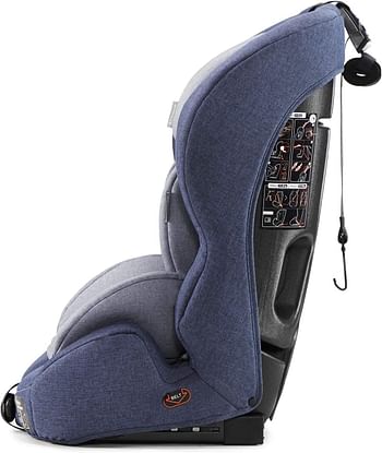 Kinderkraft Car Seat SAFETY FIX, Booster Child Seat, with Isofix, Top Tether, Adjustable Headrest, for Toddlers, Infant, Group 1/2/3, 9-36 Kg, Up to 12 Years, Safety Certificate ECE R44/04, Navy