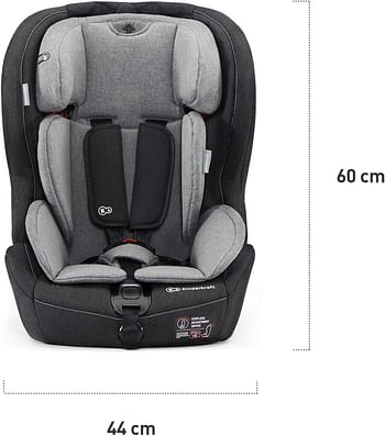 Kinderkraft Car Seat SAFETY FIX, Booster Child Seat, with Isofix, Top Tether, Adjustable Headrest, for Toddlers, Infant, Group 1/2/3, 9-36 Kg, Up to 12 Years, Safety Certificate ECE R44/04, Navy