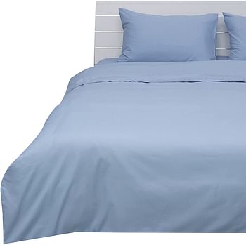 DEYARCO Princess Duvet Cover 3pc-Fabric: Poly Cotton 144TC-Color: Lt. Blue -Size: King 240x260cm + 2pc Pillowcase 50x75cm  Lt. Blue   King 240x260cm