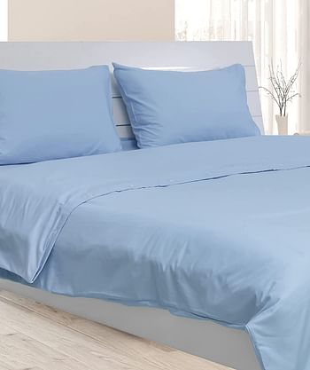 DEYARCO Princess Duvet Cover 3pc-Fabric: Poly Cotton 144TC-Color: Lt. Blue -Size: King 240x260cm + 2pc Pillowcase 50x75cm  Lt. Blue   King 240x260cm