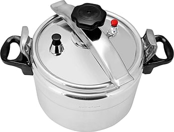 Royalford Aluminium Pressure Cooker – Lightweight & Durable Home Kitchen Pressure Cooker with Lid, Multi-Safety Device with Cool Touch Handles and Safety Valves – for Gas and Solid Hotplates 15L