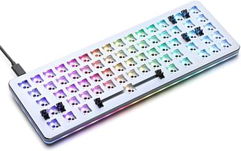 لوحة مفاتيح ميكانيكية دروب ألت 65% 67 لوحة مفاتيح ألعاب، مفاتيح تبديل حار، ماكرو قابل للبرمجة، إضاءة خلفية RGB، يو اس بي سي، لوحة مزدوجة اللون، إطار من الألومنيوم للعظام، رمادي، رمادي