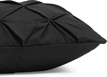 Pinch Pleat Down-Alternative Comforter Bedding Set - King, Black