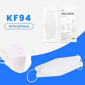 Face Mask [Pack of 10] ** [Individually Packed] Best Quality Non Woven Face Mask 3 Layer Protection No Fog Breathing/19.8 x 8.5cm/White