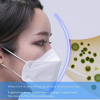 Face Mask [Pack of 10] ** [Individually Packed] Best Quality Non Woven Face Mask 3 Layer Protection No Fog Breathing/19.8 x 8.5cm/White