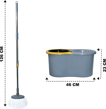 Esqube Elegant 360° Spin Mop Bucket Set - Grey