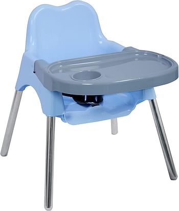 Esqube Bobo Baby feeding chair/kids high booster chair with foot rest and tray - Blue /One Size