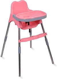 كرسي طعام الأطفال سبوتي من إسكوبي وكرسي طعام مرتفع للأطفال مع مسند للقدم وصينية باللون الوردي