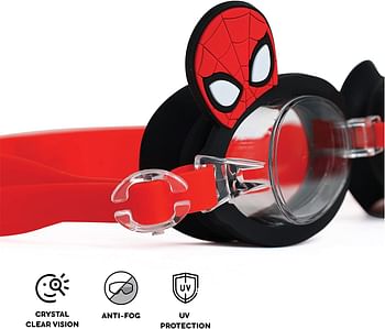 Marvel Spiderman Swimming Goggles With Swim Cap, No Leaking Anti Fog Uv Protection Swim Goggles Soft Silicone Nose Bridge For Kids Official Marvel Product, Multicolor, One Size