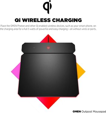 HP ‎6CM14AA#ABL Wireless Charging Mouse Pad Black
