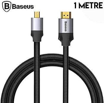 BasEUs Enjoyment Series Minidp Male To 4Khd Male Adapter Cable 1M Dark Gray