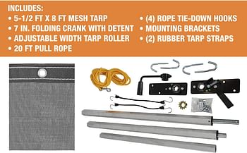 Buyers Products Dtr5511 Manual Dump Tarp Kit With 5-1/3 Ft. X 11-1/2 Ft. Mesh Tarp Multicolor