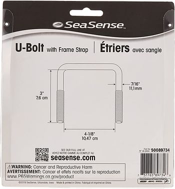 SeaSense U-Bolts with Frame Straps /zinc/4-1-8” X 3”