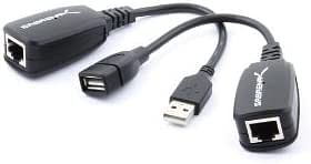 كابل تمديد USB من Sabrent USB-RJXT أكثر من محول موسع Cat5e RJ45 أسود