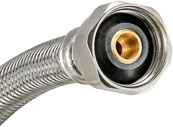 Eastman 48302 60-Inch Length Flexible Faucet Connector, Braided Stainless Steel Supply Hose Line, 1/2-inch FIP x 3/8-inch Compression Inlet 60 Inch 12 Inch Silver