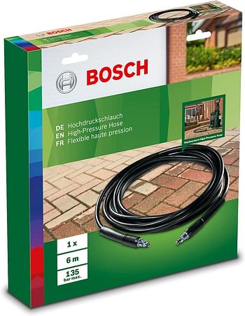 Bosch Home And Garden High Pressure Hose - (6M) Aquatak High Pressure Washer Accessory F016800360 Black Single