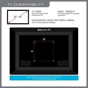 Qualgear Qg-Tm-020-Blk Articulating Tv Wall Mount /23-42, Black /Full Motion - Black (020)/23-42-Inch/black