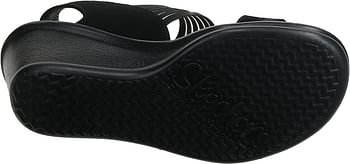 Skechers Women's Rumblers Sci-fi Wedge Sandal/Black/38 EU Wide