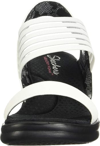 Skechers Women's Rumblers Sci-fi Wedge Sandal/Black/38 EU Wide