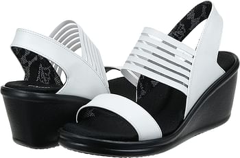 Skechers Women's Rumblers Sci-fi Wedge Sandal/Black/38 EU Wide