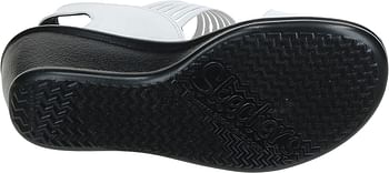 Skechers Women's Rumblers Sci-fi Wedge Sandal/Black/38 EU Wide