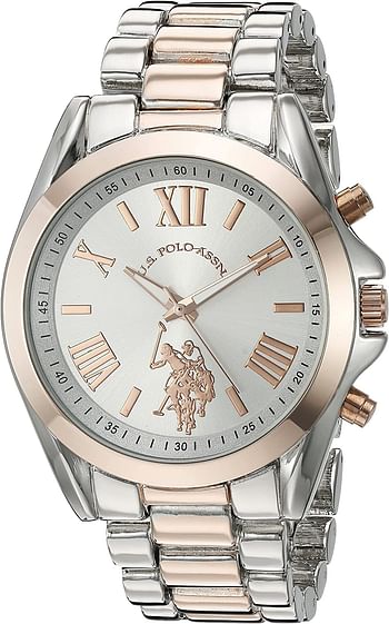 U.S. POLO ASSN. Womens Quartz Watch, Analog Display and Stainless Steel Strap USC40118 41 mm Multi color