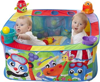 Playgro Pop Up Baby Ball Pit, 6 Months And Up, Pop And Drop Ball Activity Gym, Multicoloured, 40175