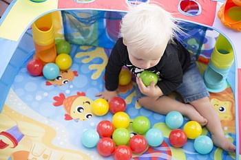 Playgro Pop Up Baby Ball Pit, 6 Months And Up, Pop And Drop Ball Activity Gym, Multicoloured, 40175