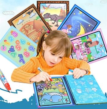 Mumoo Bear Cartoon Water Coloring Magic Book With Water Pen For Toddlers And Kids /MultiColor/One Size