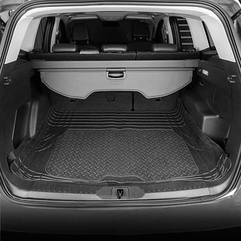 Amazn Basics 4-Piece All-Weather Protection Heavy Duty Rubber Floor Mats Set with Cargo Liner for Cars, SUVs, and Trucks，Black, Universal Trim to Fit