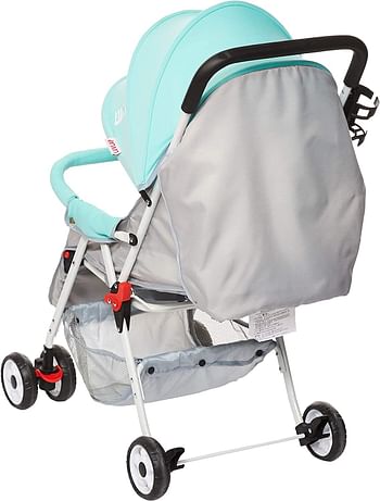 Luvlap Stroller/Pram, Extra Large Seating Space, Easy Fold, for Newborn Baby/Kids, 0-3 Years (green)