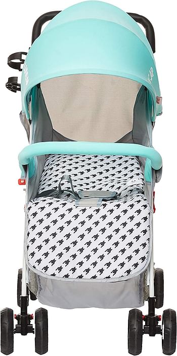 Luvlap Stroller/Pram, Extra Large Seating Space, Easy Fold, for Newborn Baby/Kids, 0-3 Years (green)