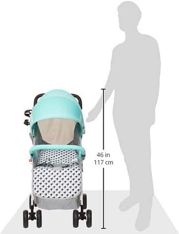 Luvlap Stroller/Pram, Extra Large Seating Space, Easy Fold, for Newborn Baby/Kids, 0-3 Years (green)