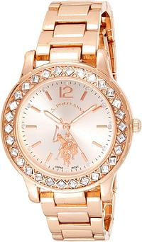 U.S. Polo Assn. Women's Quartz Watch, Analog Display and Gold Plated Strap USC40330 Gold