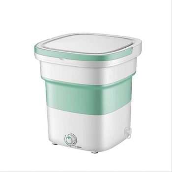Mini Foldable Washing Machine Lightweight Travel Laundry Washer with Folding Tub Portable Compact Clothes Cleaning Machine"Min Green