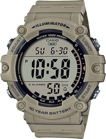 Casio Men's Quartz Resin Strap, Khaki, 27.63 Casual Watch (Model: AE-1500WH-5AVCF)