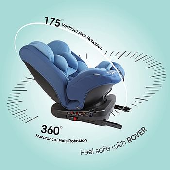 MOON Rover Baby/Infant Travel Car Seat |Group 0-1-2-3|(0-12 Years) 360° Rotating Car Seat, Multi-Stage, Reclining, Isofix |Rearward Facing(0M - 12M)|Forward Facing (9M-12 Yrs)- Blue