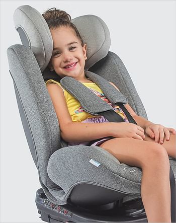 MOON Rover Baby/Infant Travel Car Seat |Group 0-1-2-3|(0-12 Years) 360° Rotating Car Seat, Multi-Stage, Reclining, Isofix |Rearward Facing(0M - 12M)|Forward Facing (9M-12 Yrs)- Grey