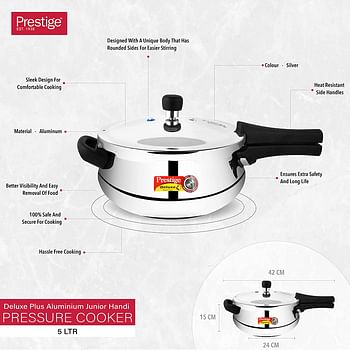 Prestige 5 Liter Junior Handi Pressure Cooker MPD10794 - Silver