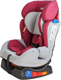 مقعد سيارة للرضع والأطفال من مون سومو | المجموعة من 0-1-2 | المواجهة للخلف/للأمام | الإمالة | مقعد مبطن | مناسب من الولادة إلى 6 سنوات (حتى 25 كجم) - رمادي وأحمر قرمزي