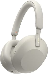 Sony WH 1000XM5 Noise Cancelling Wireless Headphones 30 hours battery life Over ear style Optimised for Alexa and the Google Assistant with built in mic for phone calls, Silver